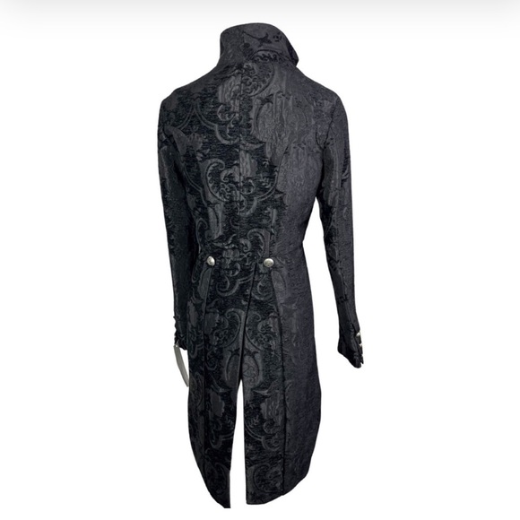 Shrine of Hollywood Victorian Tailcoat Black Tapestry Victorian Velvet Men's S - Picture 6 of 16